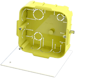 Foto artículo Caja derivación para pladur 110x110x40 amarilla con tapa (167,28624535316x150)