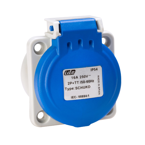 Foto artículo  Base Schuko Azul Empotrar Ip44 Ide (150x150)