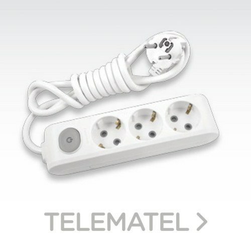 Foto artículo Regleta 3x tomas 2p+t 16a+puls, cable 3m, blanc (159,57446808511x150)